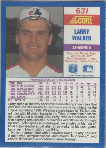 Larry Walker 1990 Montreal Expos FHOF Rookie Cards  Buy 1-2nd @ 50% OFF - Picture 26 of 32