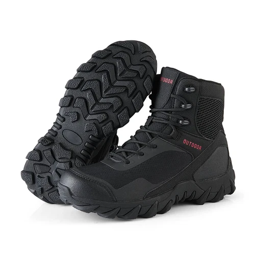 Hombres Botas Militares de Cuero Zapatos de Combate de Parte Superior Alta Aire Libre Montaña Nieve Tenis - Imagen 30 de 36