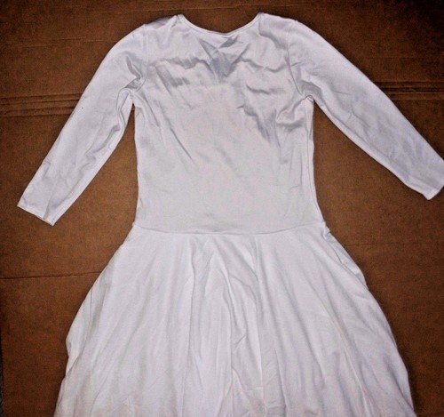 NUEVO SIN ETIQUETAS Vestido Praisewear Manga 3/4 Frente Pellizcado Doble Falda Dobladillo Punta Damas Talla - Imagen 9 de 9