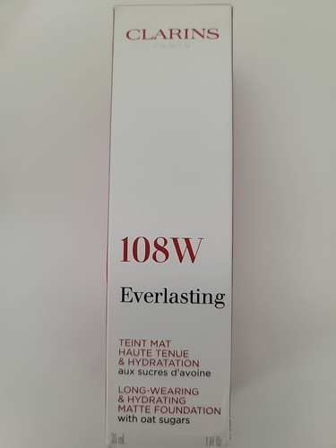 CLARINS Everlasting Longwear & Hydrating Matte Foundation 108W Sand, 1 Fl Oz.