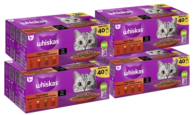 160x85g Whiskas Katzenfutter Nassfutter Klassische Auswahl in Sauce