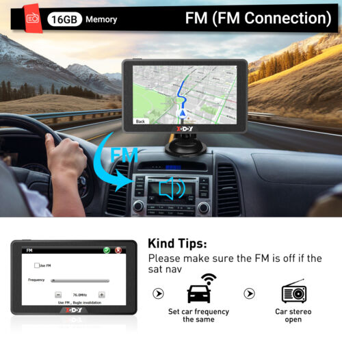 XGODY 7 Inch Car Truck GPS Navigation 16G Free Australia Map Sound Notification - Picture 5 of 14