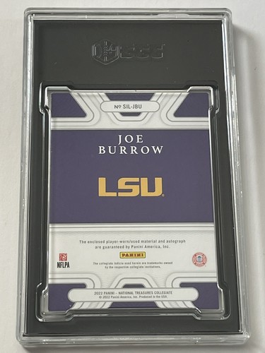 2022 National Treasures Collegiate Joe Burrow Patch Auto Gold #5/10 SGC 8.5/10 - Picture 5 of 6