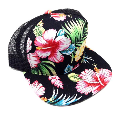 5 PANEL ALL OVER PRINT ADJUSTABLE FLAT BILL MESH TRUCKER SNAPBACK HAT CAP RETRO - Picture 2 of 39