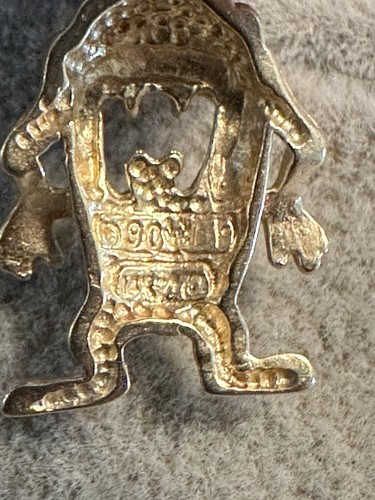 Vtg 90 14k Yellow Gold Tax Tasmanian devil Looney Tunes pendant charm - Foto 4 di 8