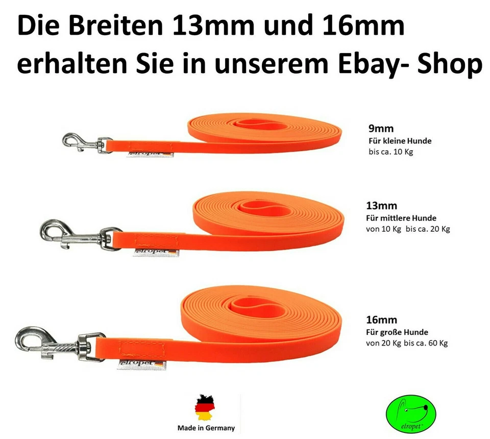 Hundeleine Biothane Schleppleine kleine Hunde 9mm 1m / 5m / 10m / 15m / 20m  - Bild 2 von 2