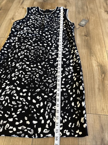 Vince Camuto Black White Leopard Print Sheath Dress Sz 2 NEW - Picture 9 of 10