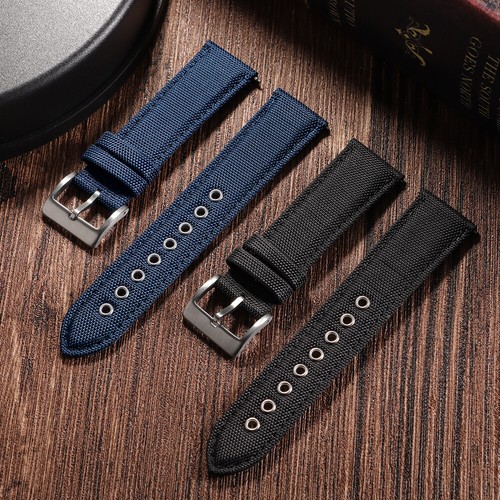 22mm Nylon Watch Band Metal Hole Quick-Release Smart Watch Strap For Men Women