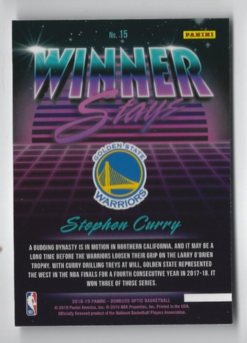 Panini Optic Stephen Curry Winner Stays 2018/19 - Imagen 2 de 2
