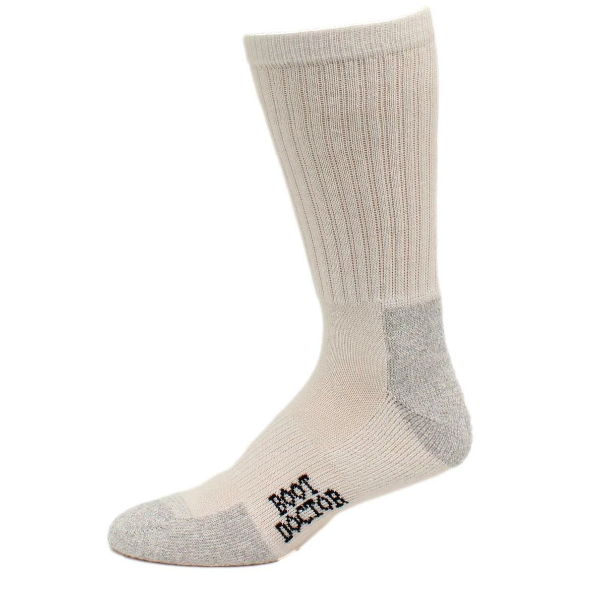 BOOT DOCTOR Men's White Super Crew Boot Socks - 6 Pack