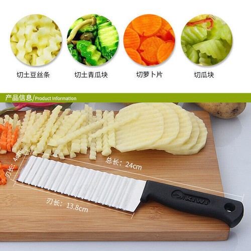 Edelstahl Gemüse Welle Zerkleinerer Kartoffelschneider Pommes Frites Schneider Messer - Bild 5 von 6