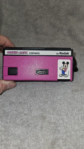 Vtg Mickey-Matic 110 Camera By Kodak Pink/Black With Strap UNTESTED, FREE SHIP - Imagen 2 de 8