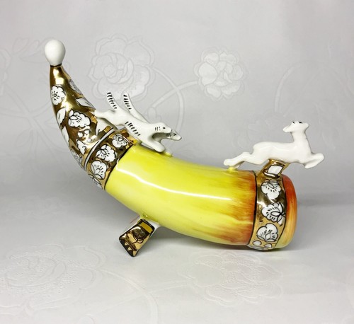 Soviet Vintage Porcelain Figurine Horn hunting - USSR - Picture 5 of 10