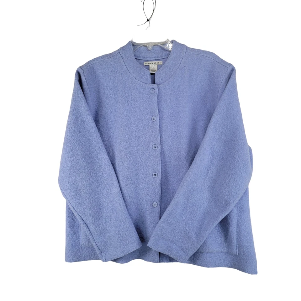 Jillian Jones Cárdigan Suéter Chaqueta Azul Lana Talla L Chaqueta Foto 2 de 4