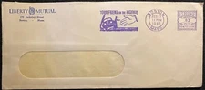 1942 ***WWII ERA*** ~LIBERTY MUTUAL~  BOSTON, MASS. ADVERTISING COVER+VIGNETTE! 