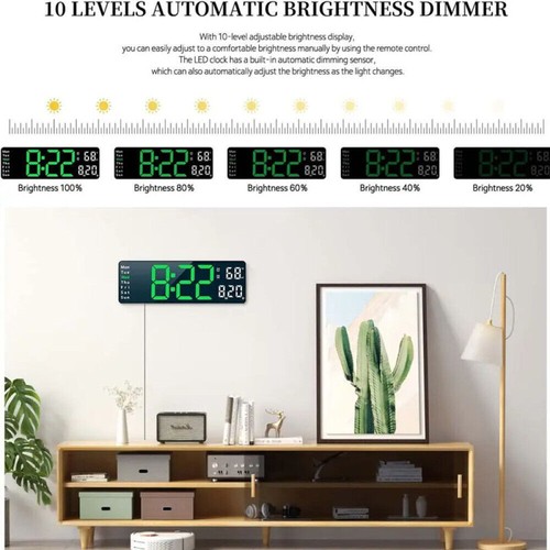 Digitaluhr Große LED Anzeige Alarm Wecker Uhr mit Temperatur Datum Fernbedienung - Picture 8 of 31