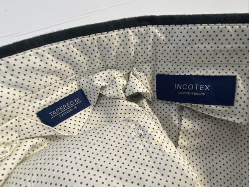INCOTEX SIZE 38 MENS GREY CHECK STRETCH BUTTON FLY TAPERED FIT DRESS PANTS - Picture 9 of 9