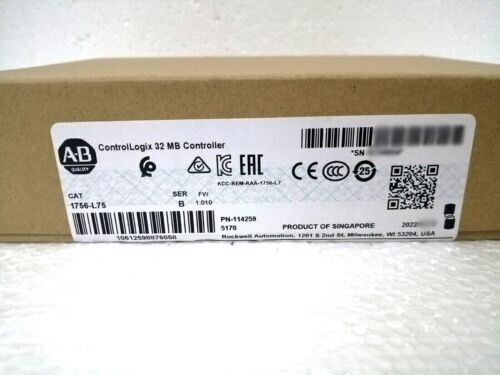 New Allen Bradley 1756-L75 SER B ControlLogix 32MB Controller PLC 1756L75