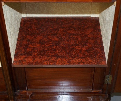 STUNNING VICTORIAN COLLINGE'S BURR WALNUT DOUBLE WARDROBE WITH DRAWERS CUPBOARD - Picture 10 of 12