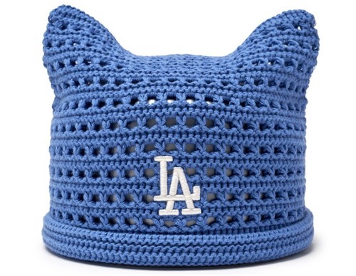 MLB Korea Crochet Meow Beanie Hat NY LA Boston |4 Colors Summer Cap - Picture 4 of 16