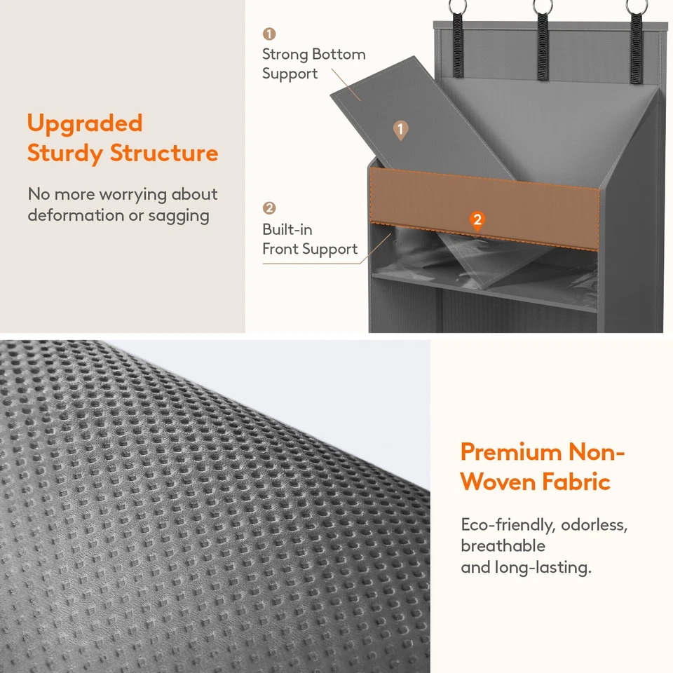 Lifewit Paquete de 2 Organizadores Sobre La Puerta, 5 Estantes Transparente Ventana Colgante Almacenamiento Foto 4 de 4