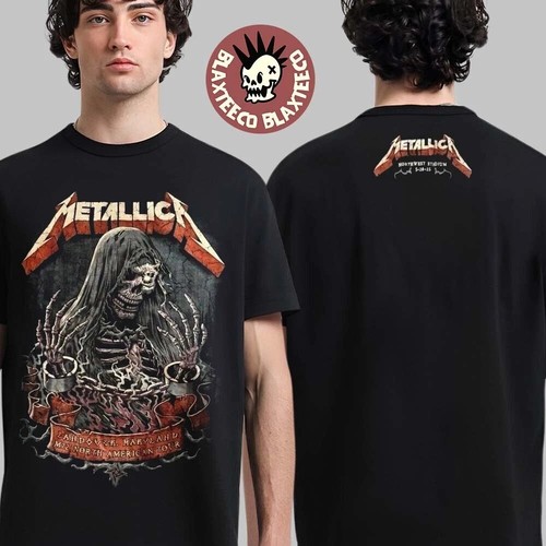 Metallica M72 Tour 2025 Landover May 28 Chained Skeleton Two Sided T-Shirt