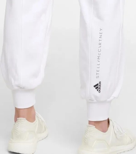 Adidas aSMC Stella McCartney White Logo Cotton French Terry Sweatpants Sz. L - Picture 7 of 24