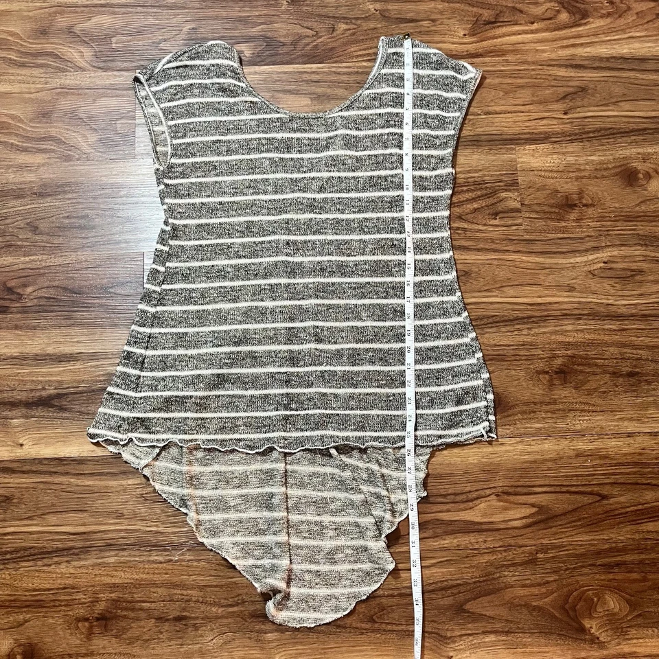 Camiseta sin mangas American Rag Cie para mujer Camisa a rayas Gris de gran tamaño Talla XL Foto 3 de 4