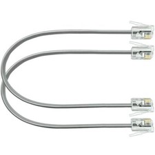 2Pack 8 Inch Short Phone Line Cord RJ11 6P4C Male to Male Landline Use
