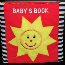 Baby's Book, Sun, Cloth NEW! Early Learning Soft Fun, Flaps,  Mirror, Carry Case
