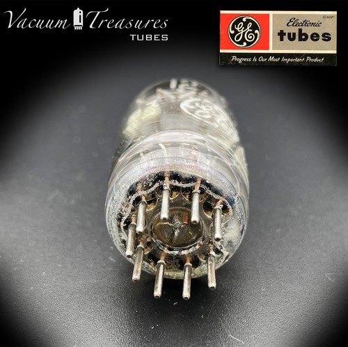12AX7 ( ECC83 ) GE Gray Plates Horseshoe Lined Dimpled Getter Tested Tube 52 - Foto 9 di 10