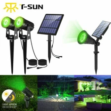 Outdoor Green Solar LED Spot Lights Landscape Solar Power Light Waterproof Lamps