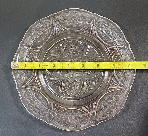 Vetro rosa depressione LAZZO REALE 1934-1941 NOCCIOLA ATLANTE 8" piatti pranzo 6pz - Foto 7 di 7