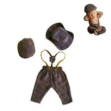 3pcs Infant Baby Photo Outfits Romper Newborn Photography Caps Set Cool Month...