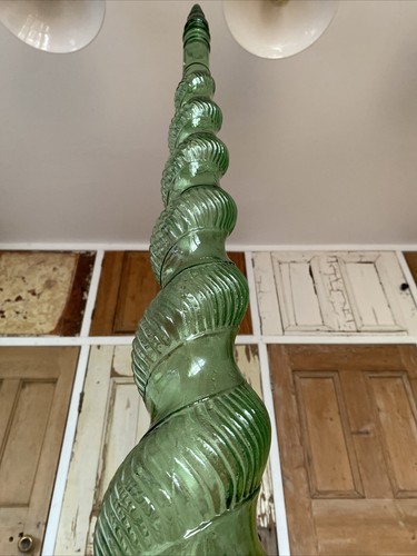 Rare 94cm Vintage Empoli Depose Italian Genie Bottle Green Snake Spiral Twist - Bild 5 von 20