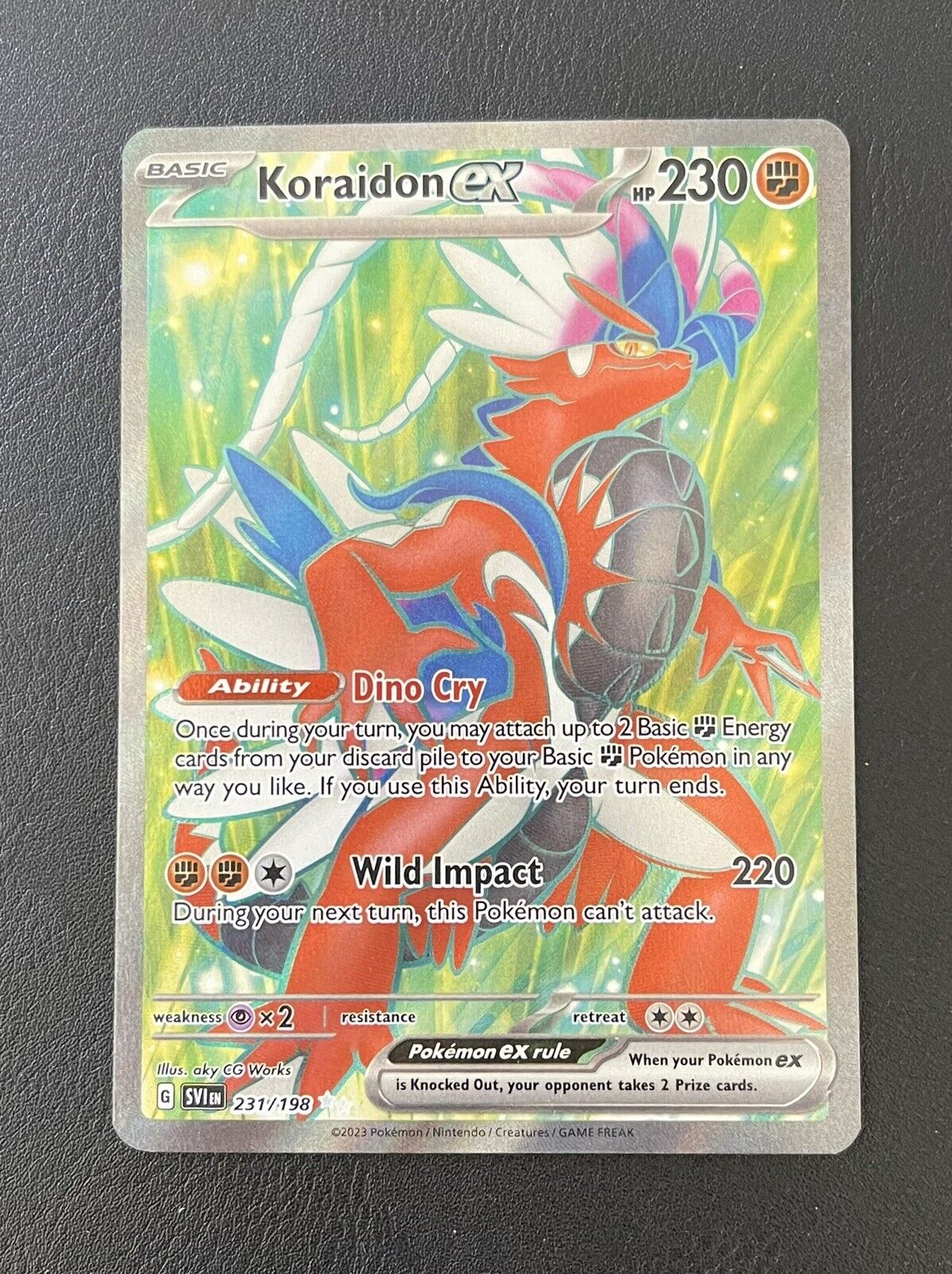 KORAIDON ex 231/198 SCARLET AND VIOLET POKEMON-FULL ART-MINT-IN HAND