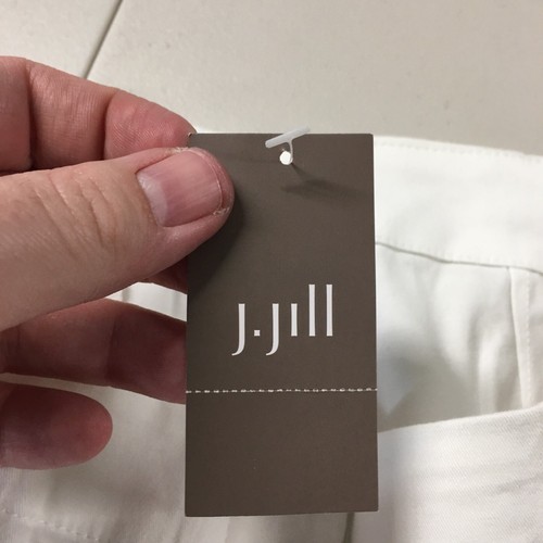J.Jill Trouser Pants Womens 12 Petite White Mid Rise Hook & Eye Zip Fly NEW - Picture 15 of 20