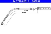 ATE 24.3727-0251.2 Seilzug, Feststellbremse Hinten Links FÜR Mini