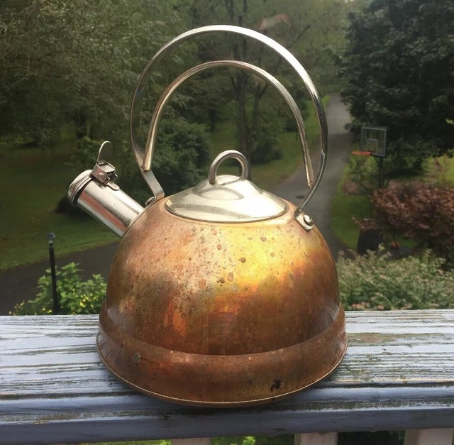 IL MULINO NEW YORK 2 Qt COPPER STOVETOP WHISTLING TEA KETTLE POT eBay