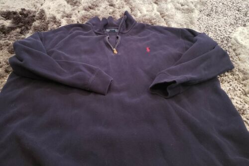 Polo Ralph Lauren blau Baumwolle 1/2 Reißverschluss L/S Pullover Sweater Jacke Herren Gr. 2XB