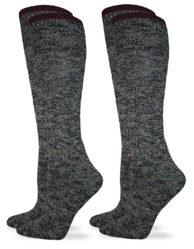 Wise Blend Womens Wool Marl Knit Wicking Tall Long Knee High Boot Socks 2 Pair - Picture 6 of 8