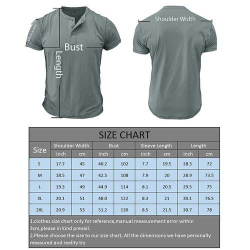 Sommer Herren Kurzarm H Shirt Slim Fit T-Shirt Knopfleiste leichtes Tee - Bild 2 von 51