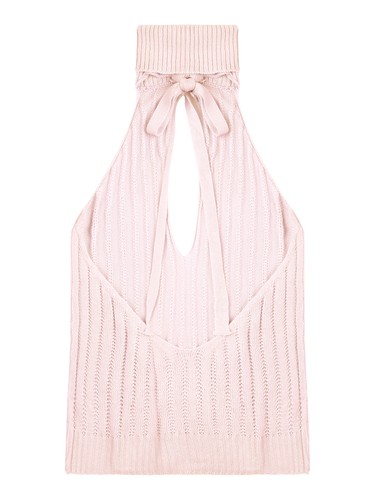 Womens Hollow Out Sweater Dress Open Chest Turtleneck Knitwear Backless Dress - Picture 34 of 42