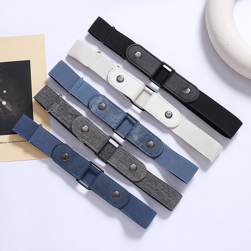 Buckleless Buckle-Free Unisex Elastic Waist Belt Elastic Waistband Invisible - Picture 5 of 26