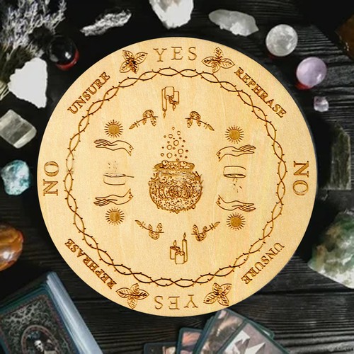 Wooden Witch Pendulum Board Kit Witchcraft Divination Tools Spirit Altar - Picture 8 of 13