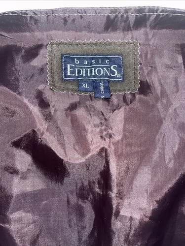 Mens Basic Editions Brown Genuine Suede Leather Vest, Sz XL - Picture 5 of 17
