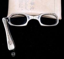 Rhinestone Lucite Eyeglasses Folding - Pink and Gray - Original Case Vintage