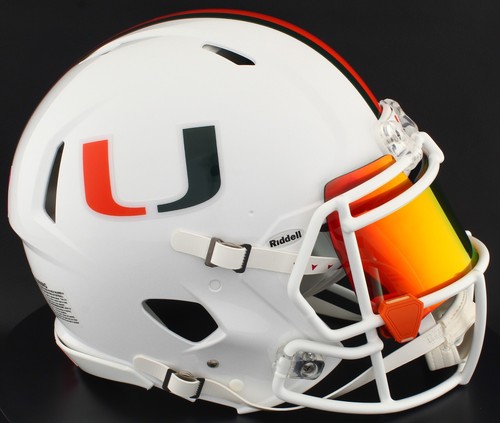 MIAMI HURRICANES NCAA Riddell Speed Full Size AUTHENTIC Football Helmet - Picture 6 of 7