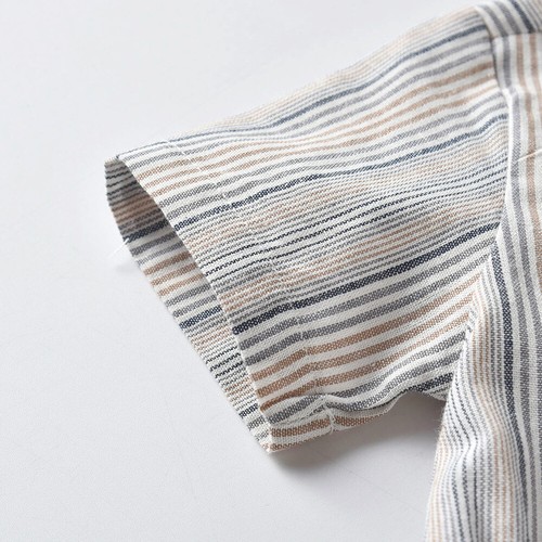 Summer Boys Handsome Short Sleeve Striped Shirt Shorts Western Style Bib Suit - Picture 7 of 19