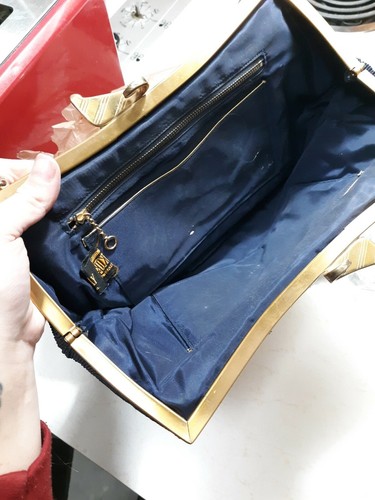 Original Korday Vintage schöne Abendtasche mit goldenem Verschluss - Bild 8 von 9